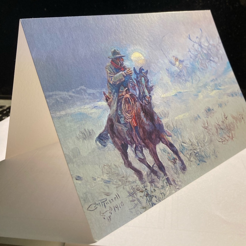 Cowboy Christmas Cards New in Box Set of 6 - Picture 4 of 8